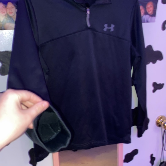 Men’s size M under armour black half zip up - Picture 3 of 4